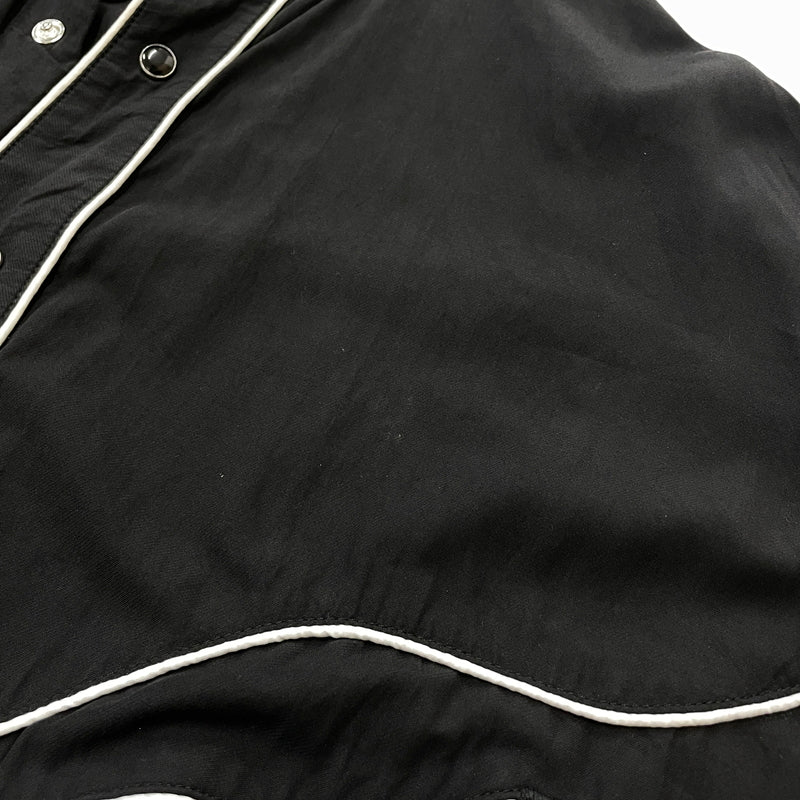 【中古品】【メンズ】 TOWN CRAFT タウン クラフト RAYON L/S SNAP SHIRT レーヨン ロング スリーブ スナップ シャツ 長袖 トップス 145-260730-sa-04-tei サイズ：M カラー：ブラック 万代Net店