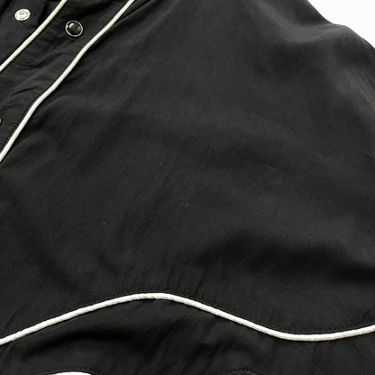 【中古品】【メンズ】 TOWN CRAFT タウン クラフト RAYON L/S SNAP SHIRT レーヨン ロング スリーブ スナップ シャツ 長袖 トップス 145-260730-sa-04-tei サイズ：M カラー：ブラック 万代Net店