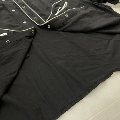 【中古品】【メンズ】 TOWN CRAFT タウン クラフト RAYON L/S SNAP SHIRT レーヨン ロング スリーブ スナップ シャツ 長袖 トップス 145-260730-sa-04-tei サイズ：M カラー：ブラック 万代Net店