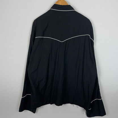 【中古品】【メンズ】 TOWN CRAFT タウン クラフト RAYON L/S SNAP SHIRT レーヨン ロング スリーブ スナップ シャツ 長袖 トップス 145-260730-sa-04-tei サイズ：M カラー：ブラック 万代Net店