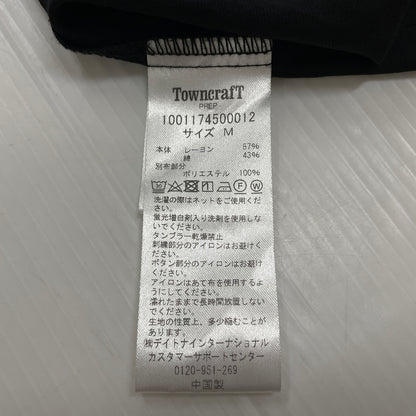【中古品】【メンズ】 TOWN CRAFT タウン クラフト RAYON L/S SNAP SHIRT レーヨン ロング スリーブ スナップ シャツ 長袖 トップス 145-260730-sa-04-tei サイズ：M カラー：ブラック 万代Net店
