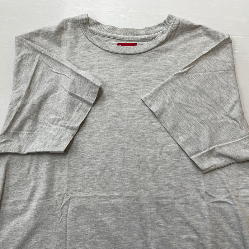 【中古品】【メンズ】 SUPREME シュプリーム SMALL BOX LOGO S/S TEE スモール ボックス ロゴ ショート スリーブ Tシャツ 半袖 トップス 149-260801-sa-18-tei サイズ：M カラー：ライトグレー 万代Net店