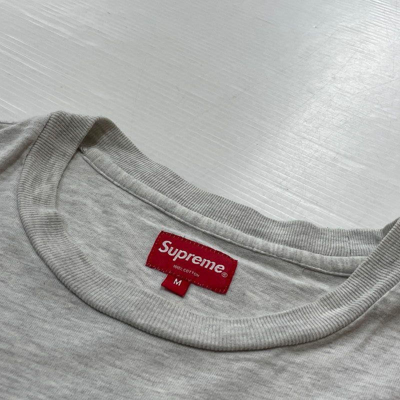 【中古品】【メンズ】 SUPREME シュプリーム SMALL BOX LOGO S/S TEE スモール ボックス ロゴ ショート スリーブ Tシャツ 半袖 トップス 149-260801-sa-18-tei サイズ：M カラー：ライトグレー 万代Net店