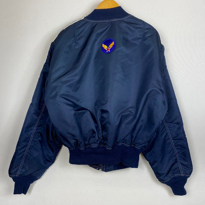 【中古品】【メンズ】 HOPE MFG ホープ マニュファクチャリング EMAR ZIP MA-1 MADE IN USA エマール ジップ アウター ジャケット アメリカ製 145-260803-ss-06-tei サイズ：XL/※袖テープ使用感あり カラー：ネイビー 万代Net店