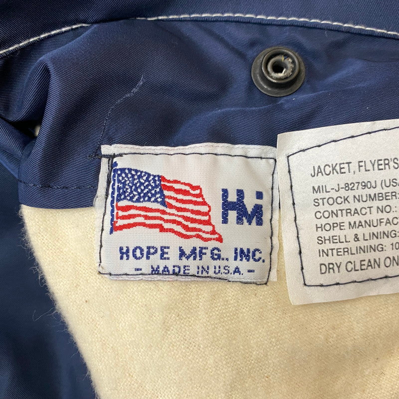 【中古品】【メンズ】 HOPE MFG ホープ マニュファクチャリング EMAR ZIP MA-1 MADE IN USA エマール ジップ アウター ジャケット アメリカ製 145-260803-ss-06-tei サイズ：XL/※袖テープ使用感あり カラー：ネイビー 万代Net店