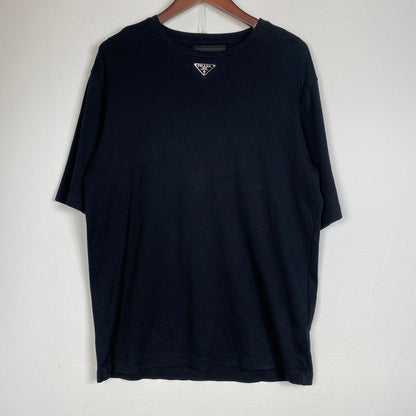 【中古品】【メンズ】 PRADA プラダ TRIANGLE LOGO S/S TEE UJN861 S232 トライアングルロゴ ショートスリーブ Tシャツ 半袖トップス 141-260803-ss-03-tei サイズ：S カラー：ブラック 万代Net店