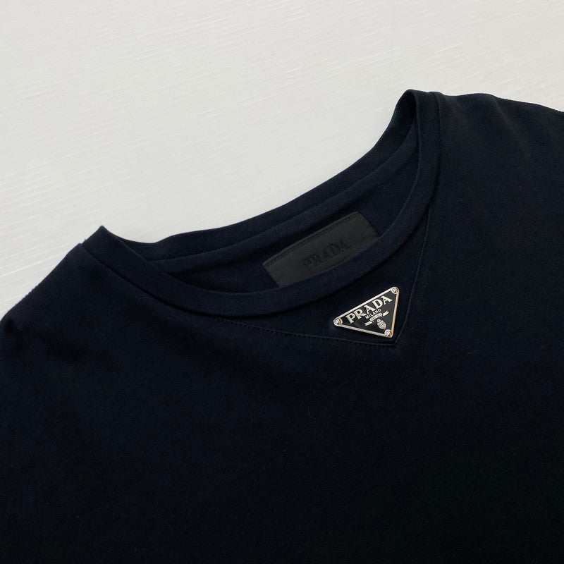 【中古品】【メンズ】 PRADA プラダ TRIANGLE LOGO S/S TEE UJN861 S232 トライアングルロゴ ショートスリーブ Tシャツ 半袖トップス 141-260803-ss-03-tei サイズ：S カラー：ブラック 万代Net店