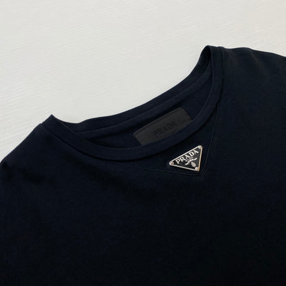 【中古品】【メンズ】 PRADA プラダ TRIANGLE LOGO S/S TEE UJN861 S232 トライアングルロゴ ショートスリーブ Tシャツ 半袖トップス 141-260803-ss-03-tei サイズ：S カラー：ブラック 万代Net店
