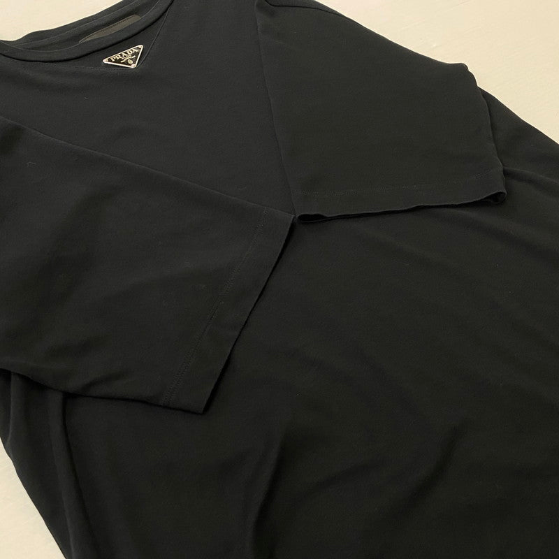 【中古品】【メンズ】 PRADA プラダ TRIANGLE LOGO S/S TEE UJN861 S232 トライアングルロゴ ショートスリーブ Tシャツ 半袖トップス 141-260803-ss-03-tei サイズ：S カラー：ブラック 万代Net店