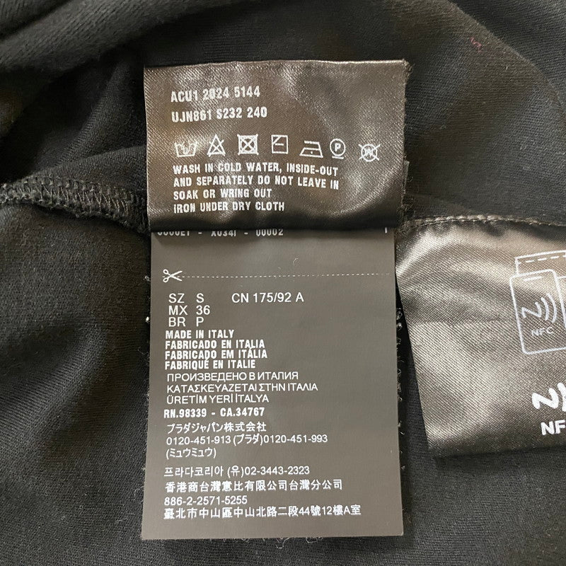 【中古品】【メンズ】 PRADA プラダ TRIANGLE LOGO S/S TEE UJN861 S232 トライアングルロゴ ショートスリーブ Tシャツ 半袖トップス 141-260803-ss-03-tei サイズ：S カラー：ブラック 万代Net店