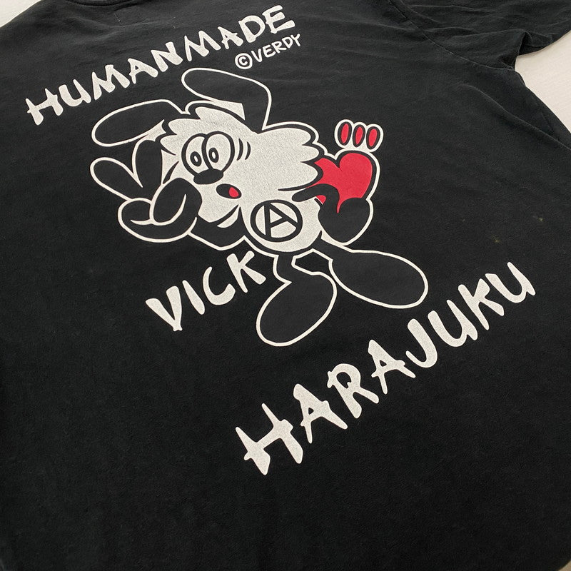 【現状渡し品】【メンズ】 HUMAN MADE ヒューマンメイド × VERDY ヴェルディ 別注コラボ VICK L/S T-SHIRT ヴィック ロングスリーブTシャツ 長袖トップス 142-260803-ss-04-tei サイズ：XL カラー：ブラック 万代Net店
