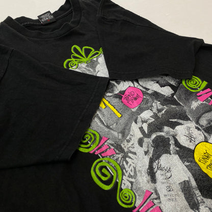 【中古品】【メンズ】 STUSSY ステューシー PHOTO WORLD TOUR S/S TEE フォトワールドツアー ショートスリーブTシャツ 半袖トップス 142-260803-ss-02-tei サイズ：L カラー：ブラック 万代Net店