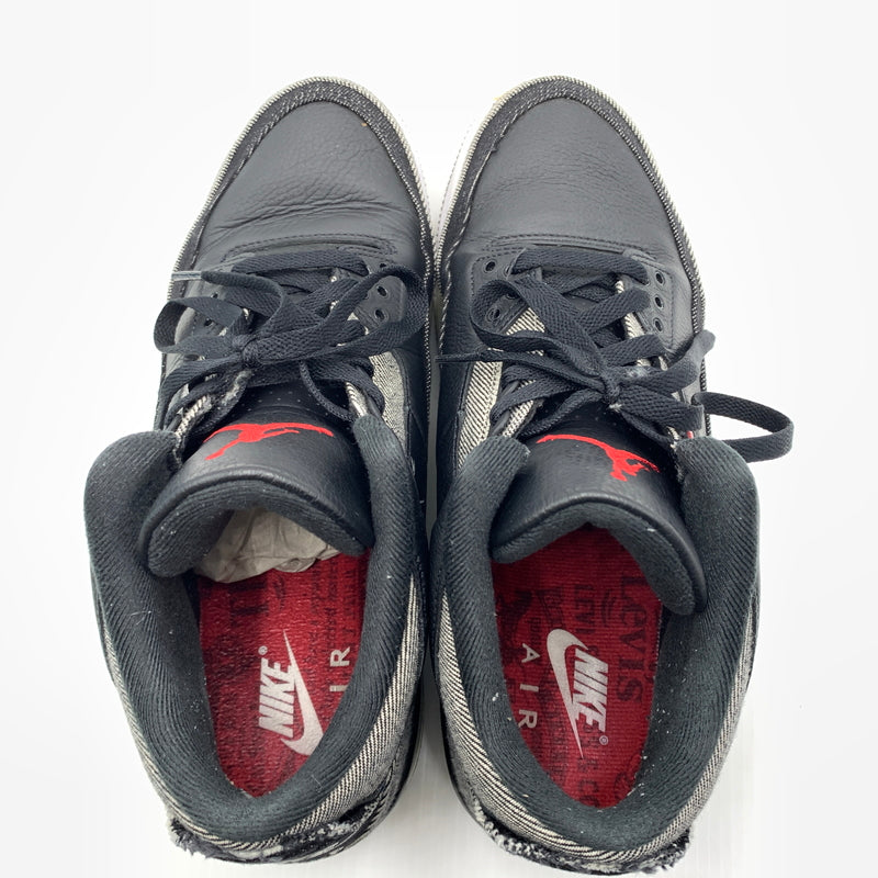 【中古品】【メンズ】 NIKE ナイキ × Levi’s リーバイス 別注 コラボ AIR JORDAN 3 RETRO SP BLACK AND WHITE LEVI'S TAB IR0914-400 エアジョーダン3 レトロ スニーカー 靴 シューズ リーバイスタブ 160-260801-ko-14-tei サイズ：28.5cm カラー：ブラック 万代Net店