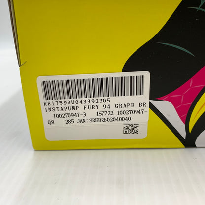 【中古品】【メンズ】 Reebok リーボック INSTAPUMP FURY 94 GRAPE BRAIN 100270947 インスタポンプフューリー94 グレイプブレイン スニーカー 靴 怪獣ポンプソフビ 162-260801-ko-17-tei サイズ：28.5cm カラー：イエロー 万代Net店