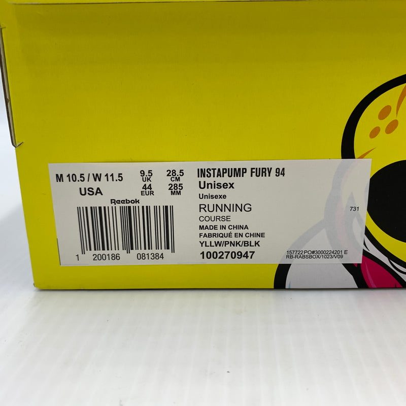 【中古品】【メンズ】 Reebok リーボック INSTAPUMP FURY 94 GRAPE BRAIN 100270947 インスタポンプフューリー94 グレイプブレイン スニーカー 靴 怪獣ポンプソフビ 162-260801-ko-17-tei サイズ：28.5cm カラー：イエロー 万代Net店