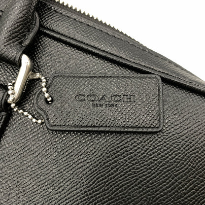 【中古品】【メンズ】 COACH コーチ CEF41 SV/BK イーサン ラージ ブリーフ カバン ショルダーバッグ クロスグレイン レザー 188-260801-ko-01-tei カラー：ブラック 万代Net店