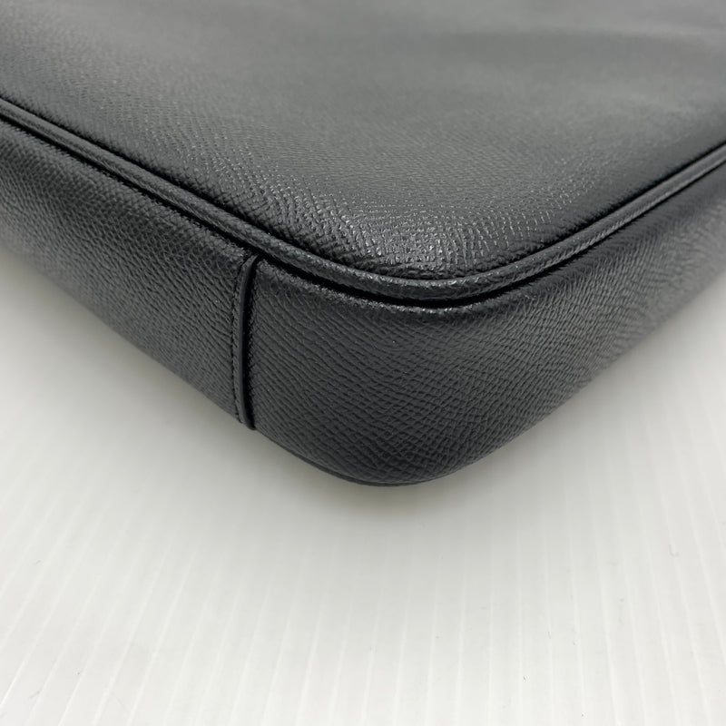 【中古品】【メンズ】 COACH コーチ CEF41 SV/BK イーサン ラージ ブリーフ カバン ショルダーバッグ クロスグレイン レザー 188-260801-ko-01-tei カラー：ブラック 万代Net店