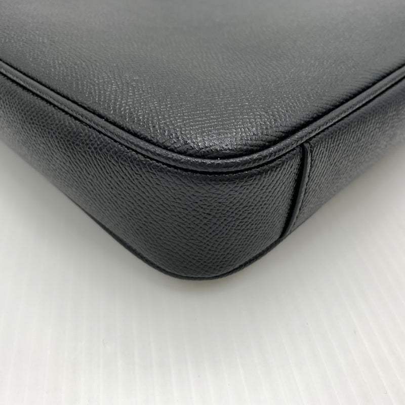【中古品】【メンズ】 COACH コーチ CEF41 SV/BK イーサン ラージ ブリーフ カバン ショルダーバッグ クロスグレイン レザー 188-260801-ko-01-tei カラー：ブラック 万代Net店