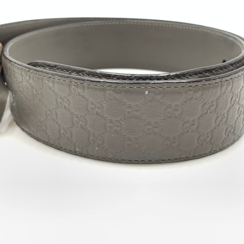 【中古品】【メンズ】 GUCCI グッチ 281548 マイクログッチ シマレザーベルト アクセサリー 182-260801-ko-03-tei サイズ：85・34 カラー：グレー 万代Net店