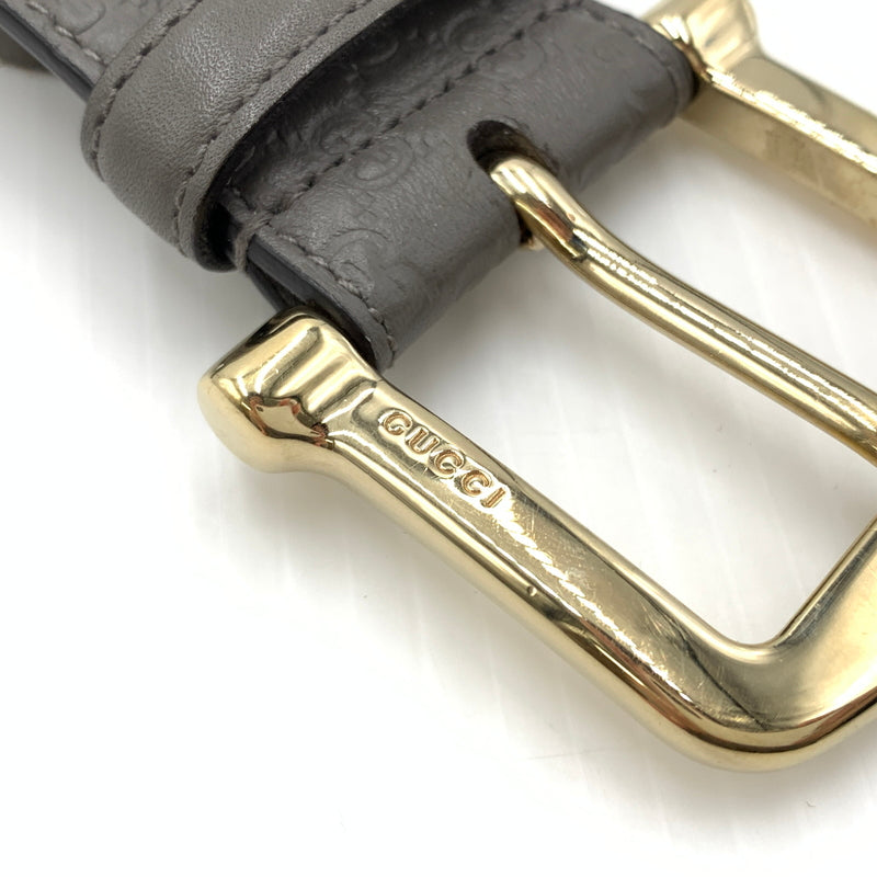 【中古品】【メンズ】 GUCCI グッチ 281548 マイクログッチ シマレザーベルト アクセサリー 182-260801-ko-03-tei サイズ：85・34 カラー：グレー 万代Net店
