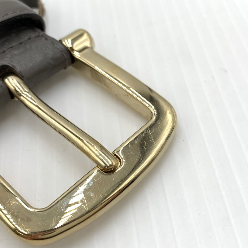 【中古品】【メンズ】 GUCCI グッチ 281548 マイクログッチ シマレザーベルト アクセサリー 182-260801-ko-03-tei サイズ：85・34 カラー：グレー 万代Net店