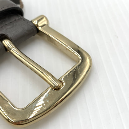 【中古品】【メンズ】 GUCCI グッチ 281548 マイクログッチ シマレザーベルト アクセサリー 182-260801-ko-03-tei サイズ：85・34 カラー：グレー 万代Net店