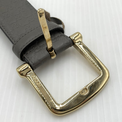 【中古品】【メンズ】 GUCCI グッチ 281548 マイクログッチ シマレザーベルト アクセサリー 182-260801-ko-03-tei サイズ：85・34 カラー：グレー 万代Net店