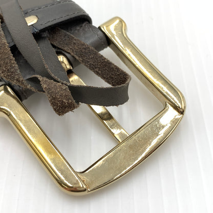 【中古品】【メンズ】 GUCCI グッチ 281548 マイクログッチ シマレザーベルト アクセサリー 182-260801-ko-03-tei サイズ：85・34 カラー：グレー 万代Net店