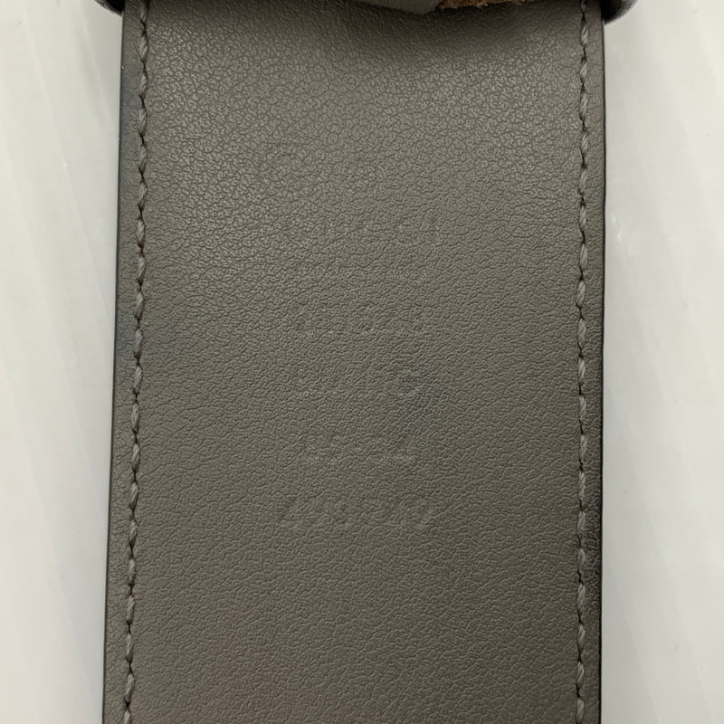 【中古品】【メンズ】 GUCCI グッチ 281548 マイクログッチ シマレザーベルト アクセサリー 182-260801-ko-03-tei サイズ：85・34 カラー：グレー 万代Net店