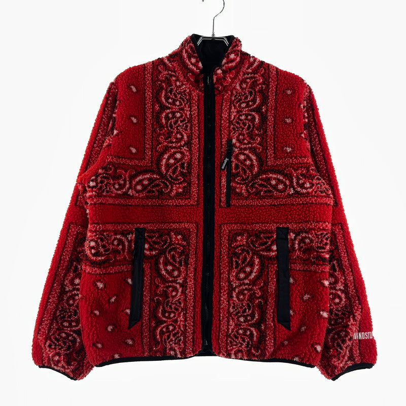 【中古品】【メンズ】 SUPREME シュプリーム 19AW REVERSIBLE BANDANA FLEECE JACKET リバーシブル バンダナ フリース ジャケット ライトアウター 149-260801-yo-12-tei サイズ：M カラー：レッド/ブラック 万代Net店