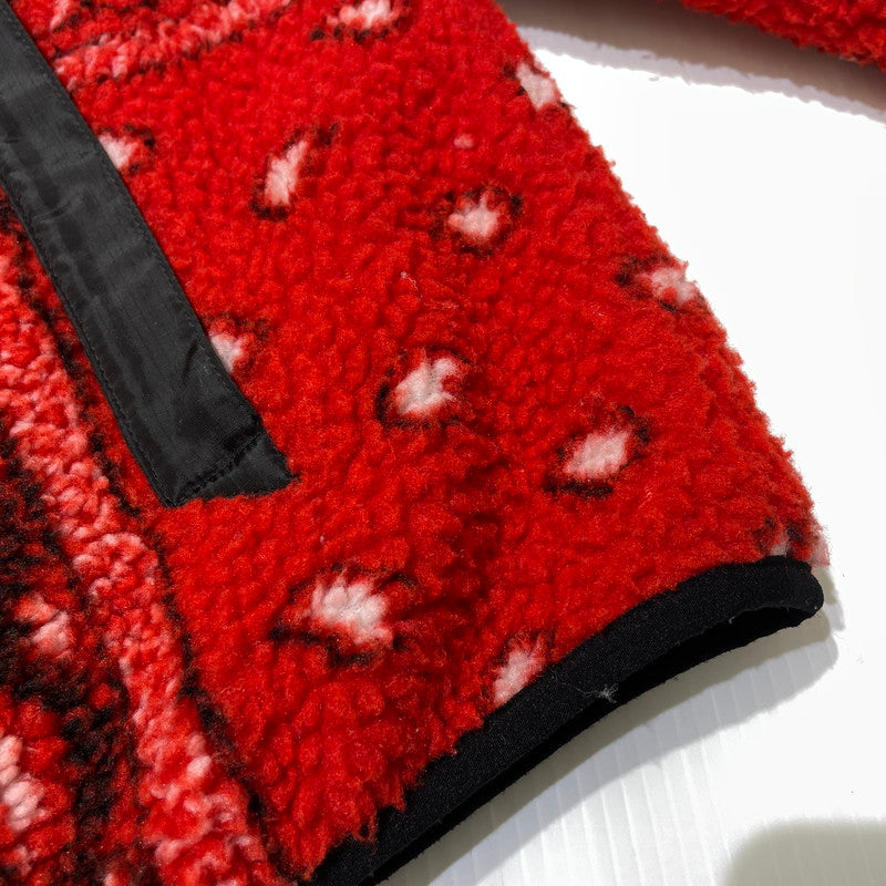 【中古品】【メンズ】 SUPREME シュプリーム 19AW REVERSIBLE BANDANA FLEECE JACKET リバーシブル バンダナ フリース ジャケット ライトアウター 149-260801-yo-12-tei サイズ：M カラー：レッド/ブラック 万代Net店