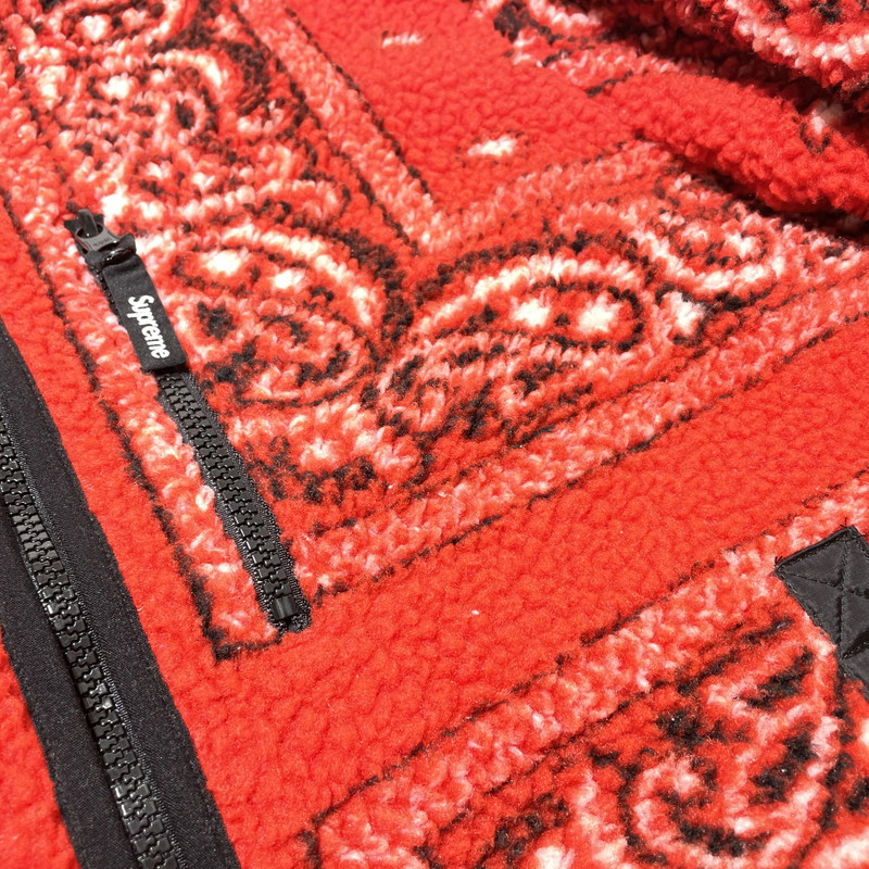 【中古品】【メンズ】 SUPREME シュプリーム 19AW REVERSIBLE BANDANA FLEECE JACKET リバーシブル バンダナ フリース ジャケット ライトアウター 149-260801-yo-12-tei サイズ：M カラー：レッド/ブラック 万代Net店