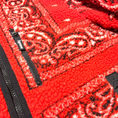 【中古品】【メンズ】 SUPREME シュプリーム 19AW REVERSIBLE BANDANA FLEECE JACKET リバーシブル バンダナ フリース ジャケット ライトアウター 149-260801-yo-12-tei サイズ：M カラー：レッド/ブラック 万代Net店