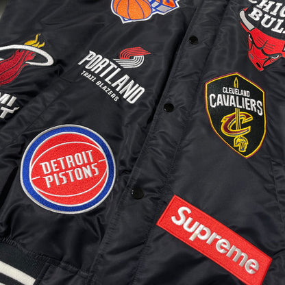 【中古品】【メンズ】 SUPREME シュプリーム× NIKE ナイキ × NBA TEAMS NBAチーム 別注コラボ 18SS WARM-UP JACKET ウォームアップ ジャケット アウター 149-260801-yo-09-tei サイズ：S カラー：ブラック 万代Net店