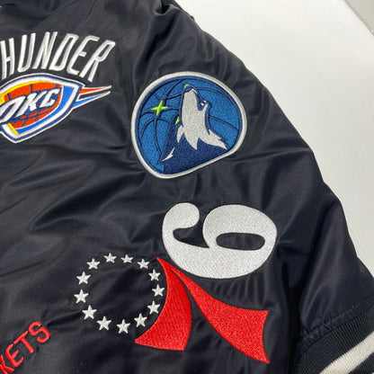 【中古品】【メンズ】 SUPREME シュプリーム× NIKE ナイキ × NBA TEAMS NBAチーム 別注コラボ 18SS WARM-UP JACKET ウォームアップ ジャケット アウター 149-260801-yo-09-tei サイズ：S カラー：ブラック 万代Net店