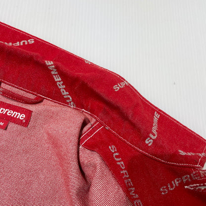 【中古品】【メンズ】 SUPREME シュプリーム 17SS DENIM LOGO CHORE COAT デニムロゴ チョアコート ライトアウター デニムジャケット 149-260801-yo-10-tei サイズ：M カラー：レッド 万代Net店