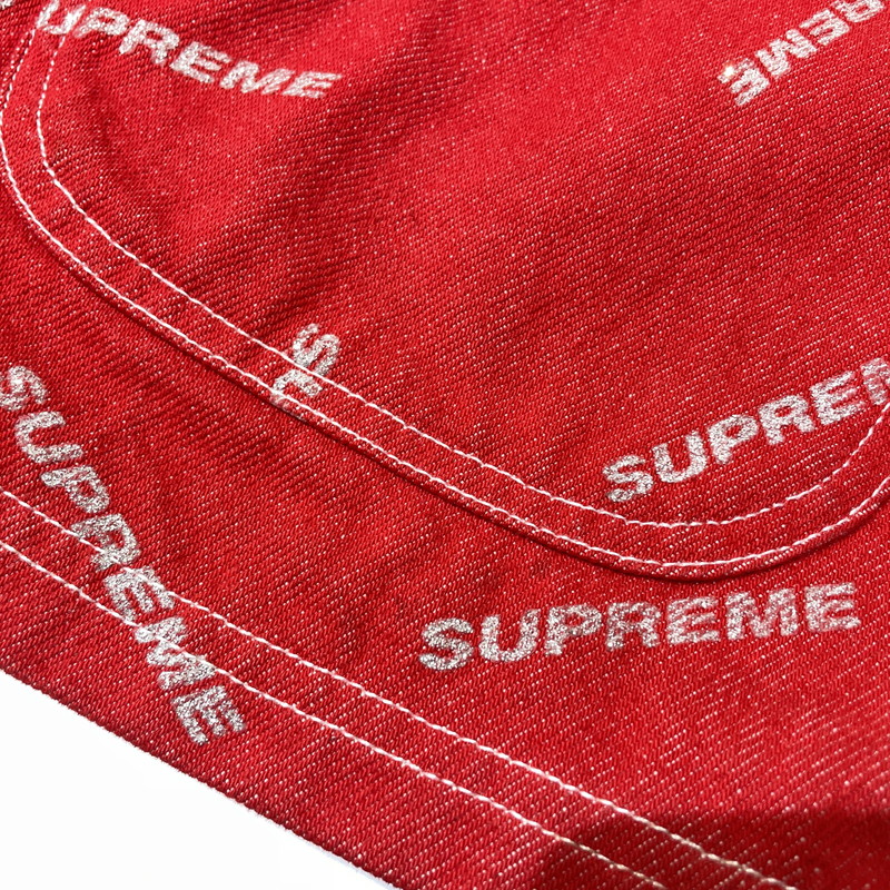 【中古品】【メンズ】 SUPREME シュプリーム 17SS DENIM LOGO CHORE COAT デニムロゴ チョアコート ライトアウター デニムジャケット 149-260801-yo-10-tei サイズ：M カラー：レッド 万代Net店