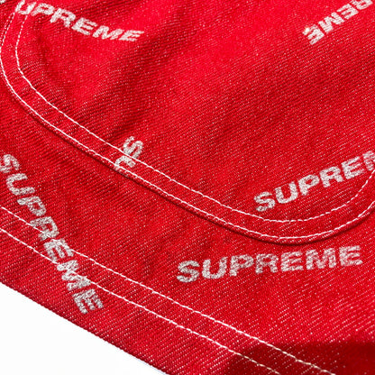 【中古品】【メンズ】 SUPREME シュプリーム 17SS DENIM LOGO CHORE COAT デニムロゴ チョアコート ライトアウター デニムジャケット 149-260801-yo-10-tei サイズ：M カラー：レッド 万代Net店