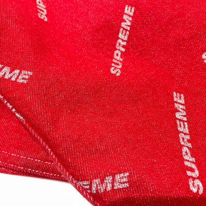 【中古品】【メンズ】 SUPREME シュプリーム 17SS DENIM LOGO CHORE COAT デニムロゴ チョアコート ライトアウター デニムジャケット 149-260801-yo-10-tei サイズ：M カラー：レッド 万代Net店