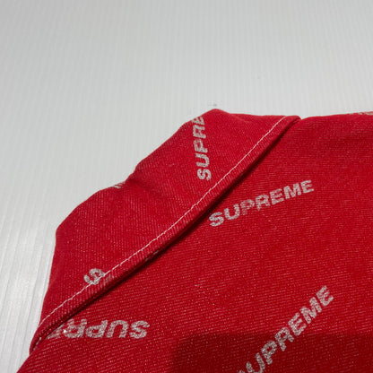 【中古品】【メンズ】 SUPREME シュプリーム 17SS DENIM LOGO CHORE COAT デニムロゴ チョアコート ライトアウター デニムジャケット 149-260801-yo-10-tei サイズ：M カラー：レッド 万代Net店