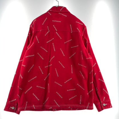 【中古品】【メンズ】 SUPREME シュプリーム 17SS DENIM LOGO CHORE COAT デニムロゴ チョアコート ライトアウター デニムジャケット 149-260801-yo-10-tei サイズ：M カラー：レッド 万代Net店