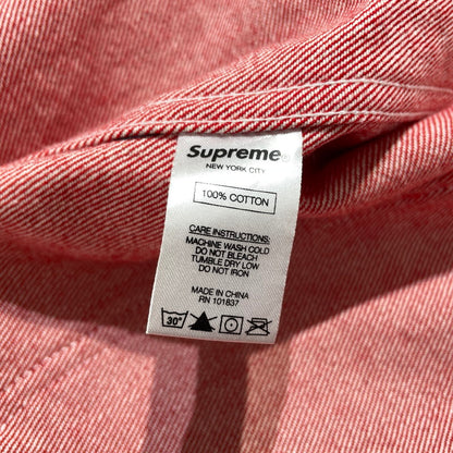 【中古品】【メンズ】 SUPREME シュプリーム 17SS DENIM LOGO CHORE COAT デニムロゴ チョアコート ライトアウター デニムジャケット 149-260801-yo-10-tei サイズ：M カラー：レッド 万代Net店