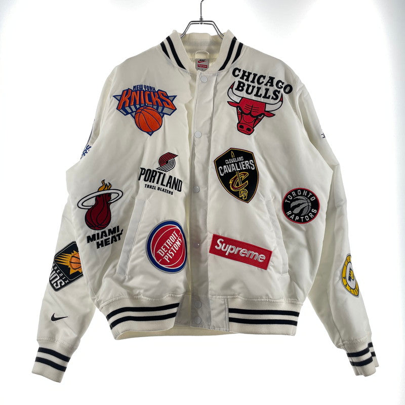 【中古品】【メンズ】 SUPREME シュプリーム× NIKE ナイキ × NBA TEAMS NBAチーム 別注コラボ 18SS WARM-UP JACKET ウォームアップ ジャケット アウター 149-260801-yo-11-tei サイズ：M カラー：ホワイト 万代Net店