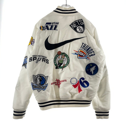 【中古品】【メンズ】 SUPREME シュプリーム× NIKE ナイキ × NBA TEAMS NBAチーム 別注コラボ 18SS WARM-UP JACKET ウォームアップ ジャケット アウター 149-260801-yo-11-tei サイズ：M カラー：ホワイト 万代Net店