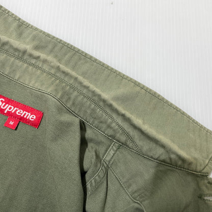 【中古品】【メンズ】 SUPREME シュプリーム 11SS HERRINGBONE MILITARY SHIRT ヘリンボーン ミリタリー シャツ 長袖 トップス 149-260801-yo-14-tei サイズ：M カラー：カーキ 万代Net店