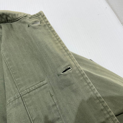【中古品】【メンズ】 SUPREME シュプリーム 11SS HERRINGBONE MILITARY SHIRT ヘリンボーン ミリタリー シャツ 長袖 トップス 149-260801-yo-14-tei サイズ：M カラー：カーキ 万代Net店