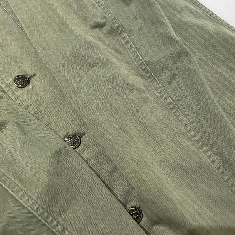 【中古品】【メンズ】 SUPREME シュプリーム 11SS HERRINGBONE MILITARY SHIRT ヘリンボーン ミリタリー シャツ 長袖 トップス 149-260801-yo-14-tei サイズ：M カラー：カーキ 万代Net店