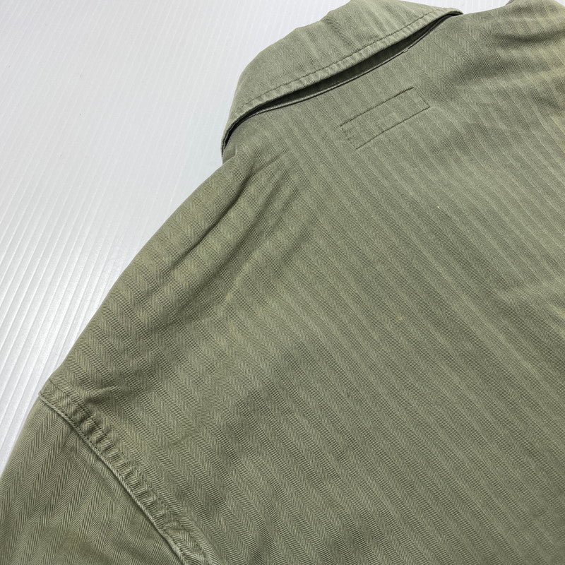【中古品】【メンズ】 SUPREME シュプリーム 11SS HERRINGBONE MILITARY SHIRT ヘリンボーン ミリタリー シャツ 長袖 トップス 149-260801-yo-14-tei サイズ：M カラー：カーキ 万代Net店