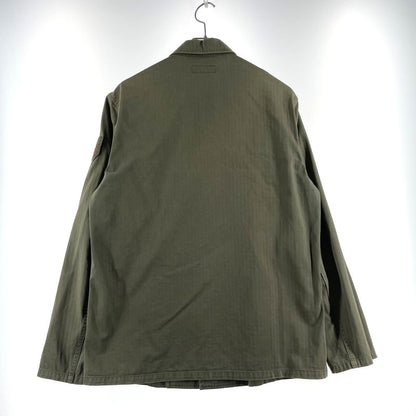 【中古品】【メンズ】 SUPREME シュプリーム 11SS HERRINGBONE MILITARY SHIRT ヘリンボーン ミリタリー シャツ 長袖 トップス 149-260801-yo-14-tei サイズ：M カラー：カーキ 万代Net店