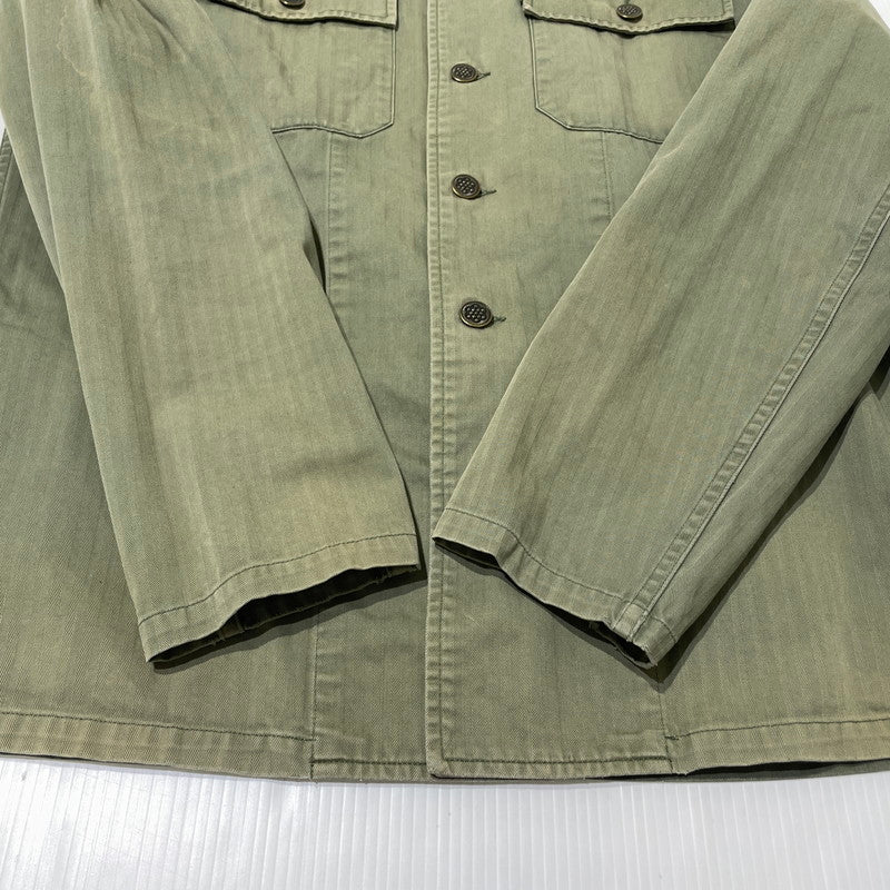 【中古品】【メンズ】 SUPREME シュプリーム 11SS HERRINGBONE MILITARY SHIRT ヘリンボーン ミリタリー シャツ 長袖 トップス 149-260801-yo-14-tei サイズ：M カラー：カーキ 万代Net店
